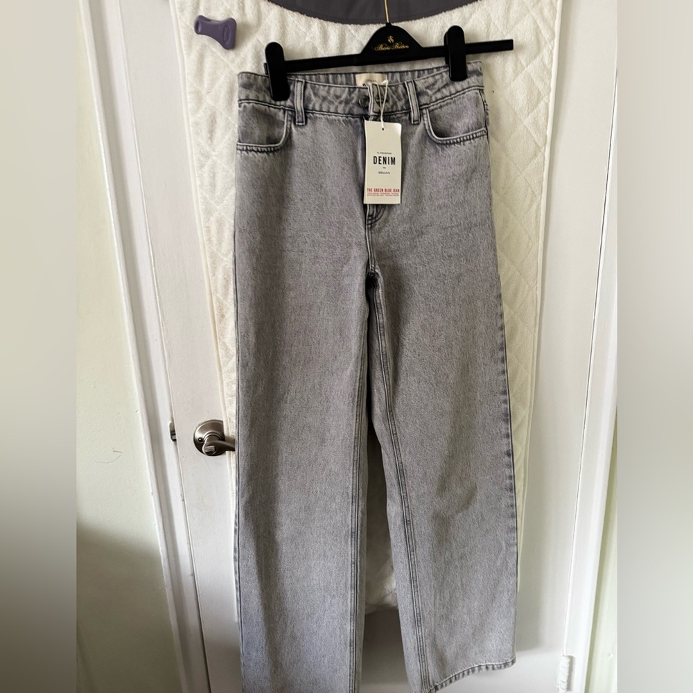 Sezane Wide Leg Trousers Jeans Womens 36, US 4, Light Grey Wash NWT - Picture 6 of 7